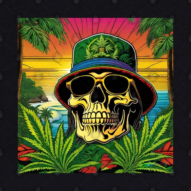 Reggae Music - Jamaican Stoner Skull 45 by Benito Del Ray